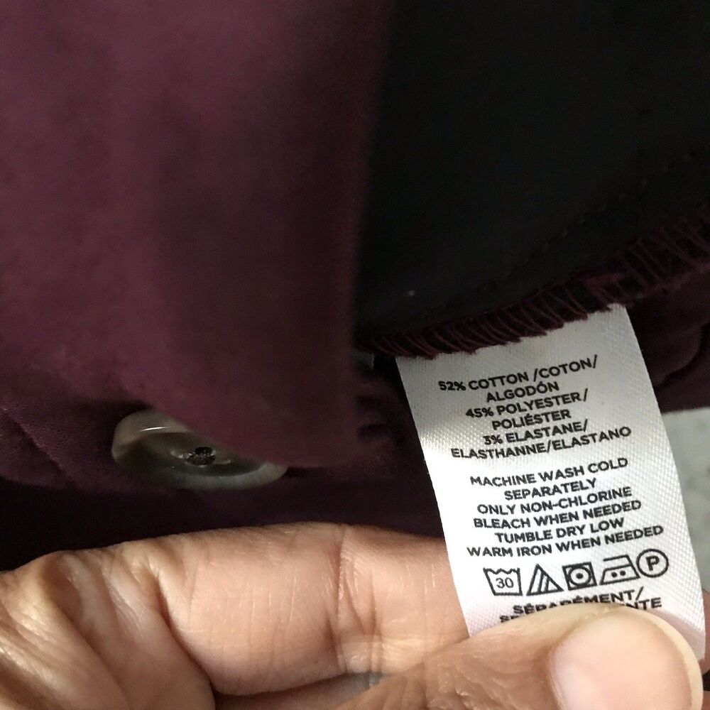 LOFT Purple Plum Sutton Skinny Stretch Cotton Career Dress Pants Womens 10 - Picture 9 of 10